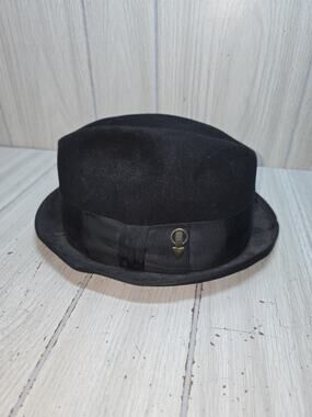 Vintage Royal Stetson Fedora Hat Black Size 7 1/4 John B Stetson Gangster